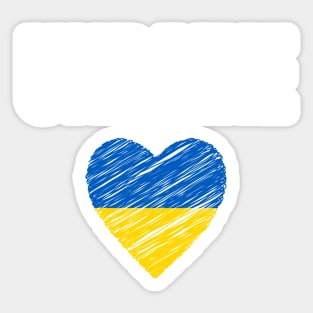 Ukraine flag, Ukraine heart Sticker